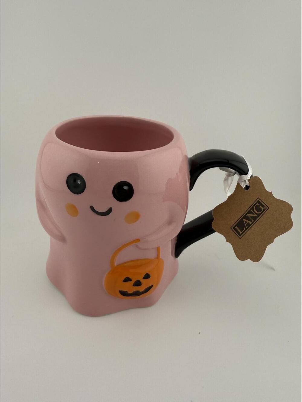 Lang 2024 Pink Ghost Mug Jack-O-Lantern Pumpkin Décor (NWT)